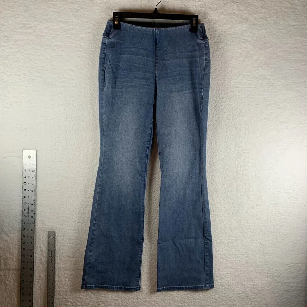 Soft Surroundings Jeans Womens XS Blue Supremely Soft Elastic Waist Bootcut 7835